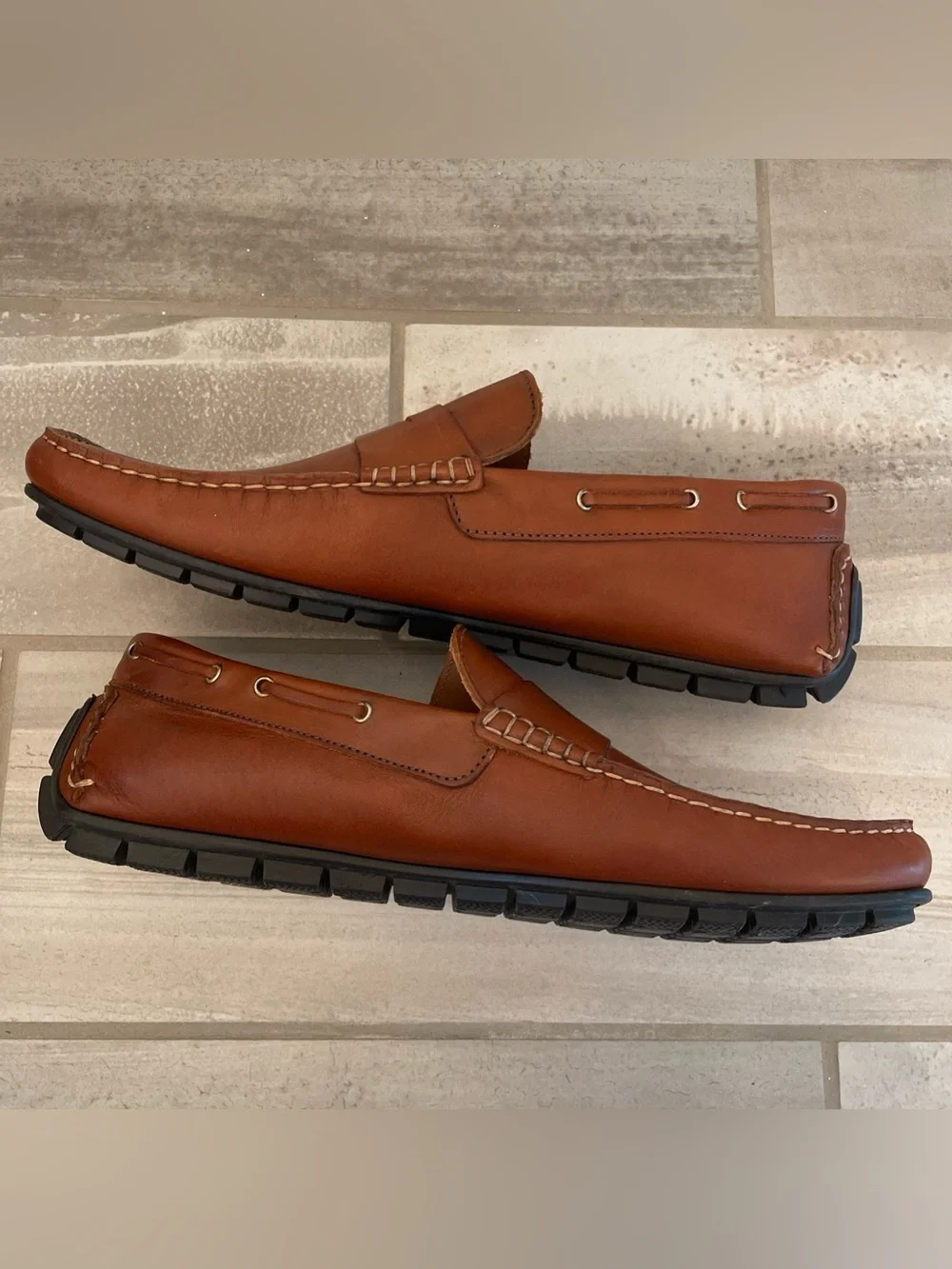 Frank Daniel Italy Tan Leather Penny Driving Loafers Men’s 46/US 13 Preppy